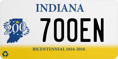 IN license plate 700EN