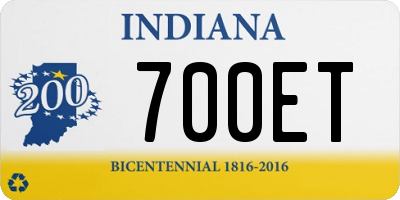 IN license plate 700ET