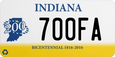 IN license plate 700FA