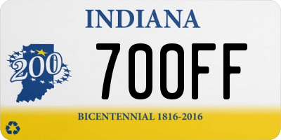 IN license plate 700FF