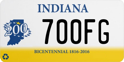 IN license plate 700FG
