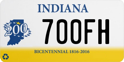 IN license plate 700FH