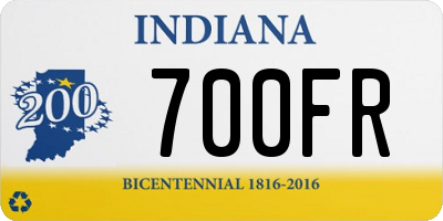 IN license plate 700FR