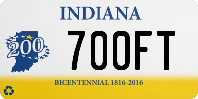 IN license plate 700FT