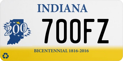 IN license plate 700FZ