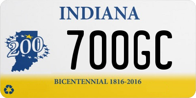 IN license plate 700GC