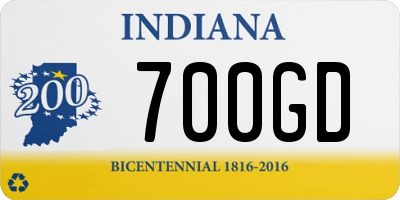 IN license plate 700GD