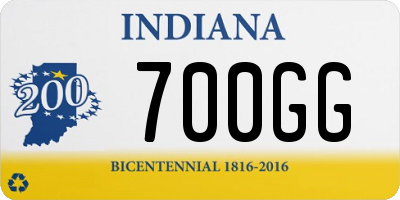 IN license plate 700GG