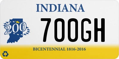 IN license plate 700GH