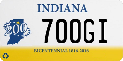 IN license plate 700GI