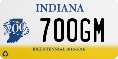 IN license plate 700GM