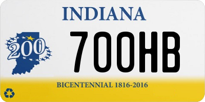 IN license plate 700HB