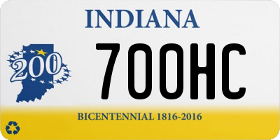 IN license plate 700HC