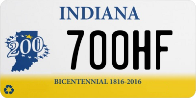 IN license plate 700HF