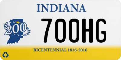 IN license plate 700HG