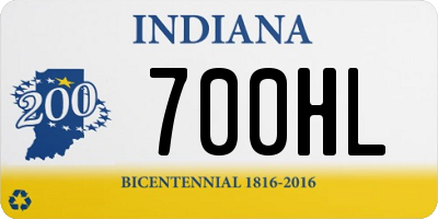 IN license plate 700HL