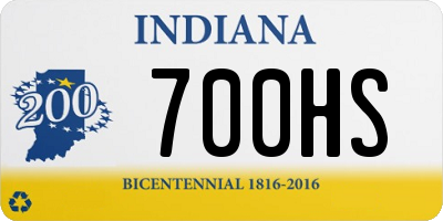 IN license plate 700HS