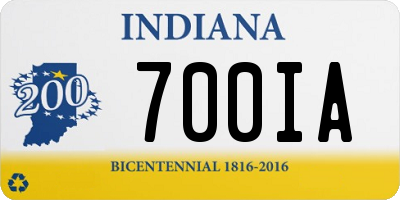 IN license plate 700IA