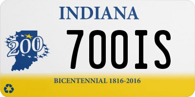 IN license plate 700IS