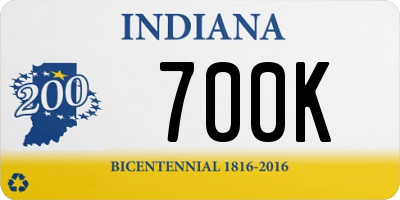 IN license plate 700K