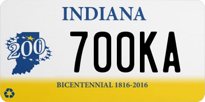 IN license plate 700KA