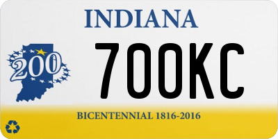 IN license plate 700KC