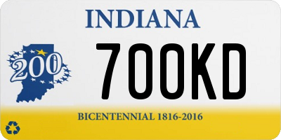 IN license plate 700KD