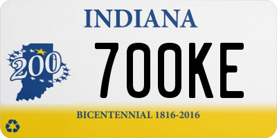 IN license plate 700KE