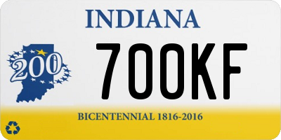 IN license plate 700KF