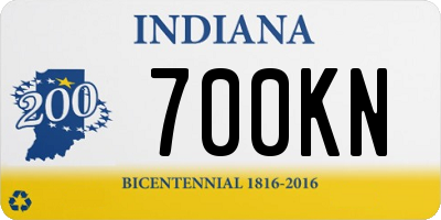 IN license plate 700KN