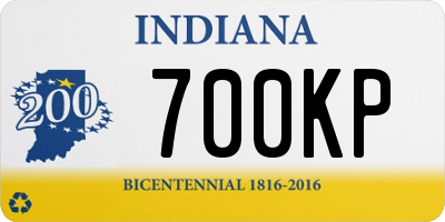IN license plate 700KP