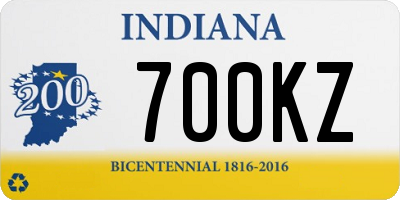 IN license plate 700KZ