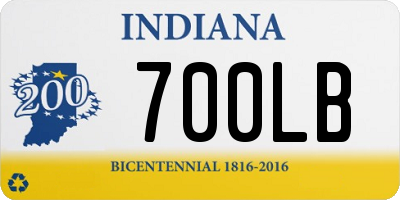 IN license plate 700LB