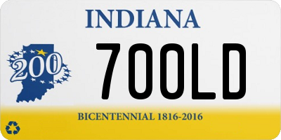 IN license plate 700LD