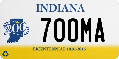 IN license plate 700MA