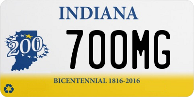 IN license plate 700MG