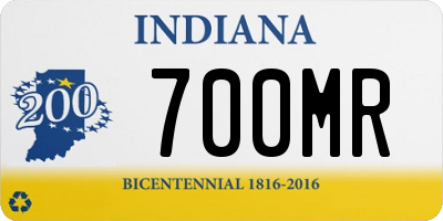 IN license plate 700MR