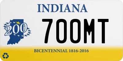 IN license plate 700MT