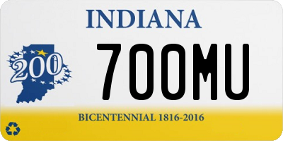 IN license plate 700MU