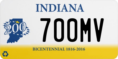 IN license plate 700MV