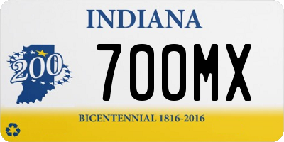 IN license plate 700MX