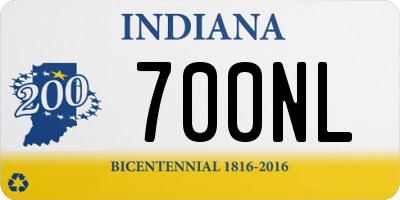 IN license plate 700NL