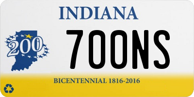 IN license plate 700NS