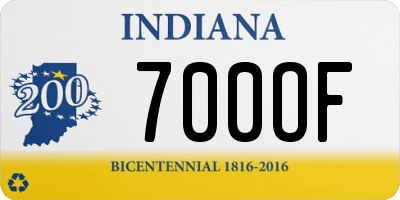IN license plate 700OF