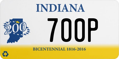 IN license plate 700P