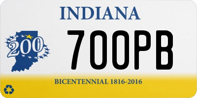 IN license plate 700PB