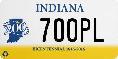 IN license plate 700PL