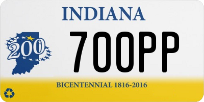 IN license plate 700PP