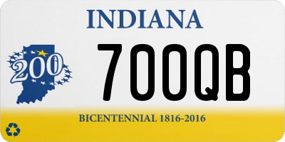 IN license plate 700QB