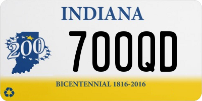 IN license plate 700QD